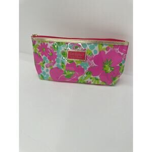 New Lilly Pulitzer Estee Lauder pink green Floral Makeup Bag